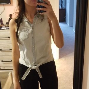 denim tanktop tie shirt
